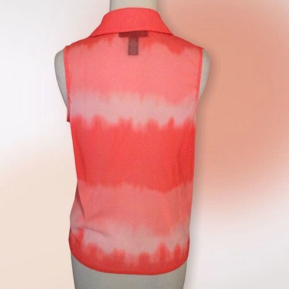 Inc International Concepts Tie Dye Front Tie Semi Sheer Blouse Size M - Picture 5 of 10